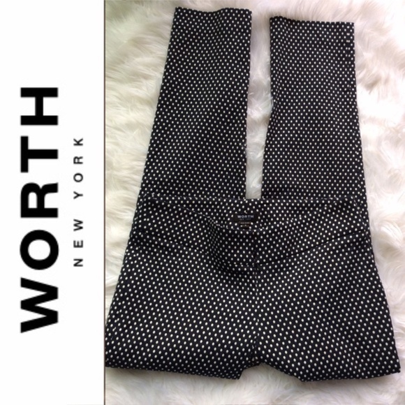Worn Once! Basically NEW! Awesome Worth New York Polka Dot Ankle Pants - Picture 1 of 4